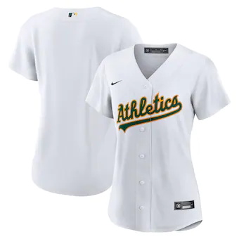 womens nike white oakland athletics home blank replica jers